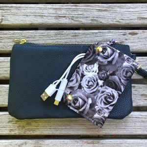 Navy Phone Charging Wristlet